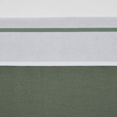 Meyco Ledikantlaken Wit Met Bies Forest Green 100 x 150 cm
